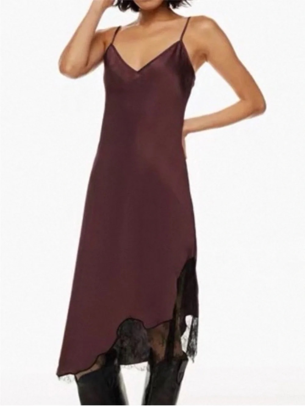 NEW Aritzia Sonnet Satin midi slip dress Size M